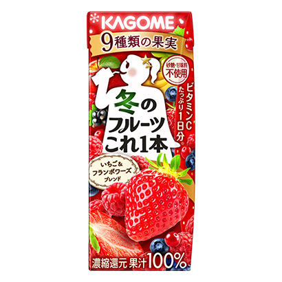 冬季水果這一瓶草莓黃酮混合料可果美果實清涼飲料包裝設(shè)計(圖1)