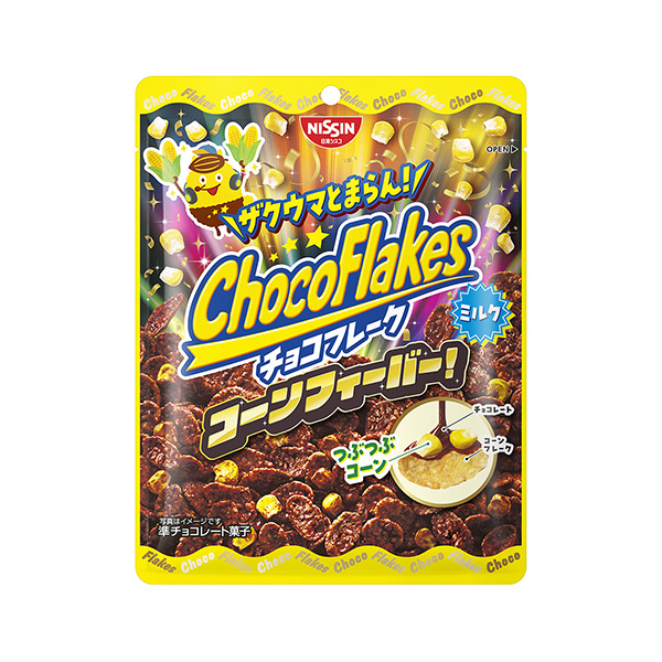 包裝設計欣賞巧克力薄片＜玉米餅！ 牛奶＞ (日清思科) (圖1)